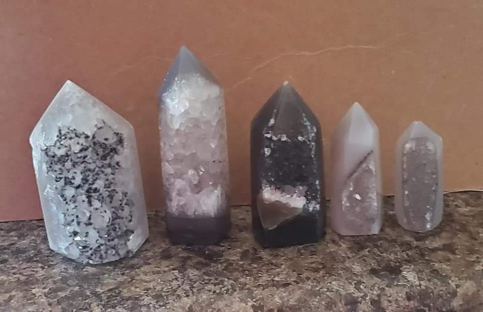 Small Druzy Agate Towers