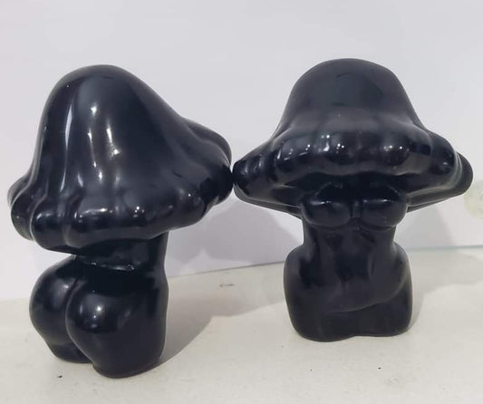 Black Obsidian mushroom goddess